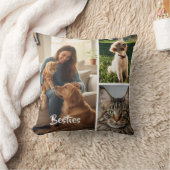 Custom Pet Photo Collage Pillow クッション (ブランケット)