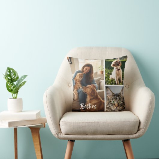 Custom Pet Photo Collage Pillow クッション (椅子)