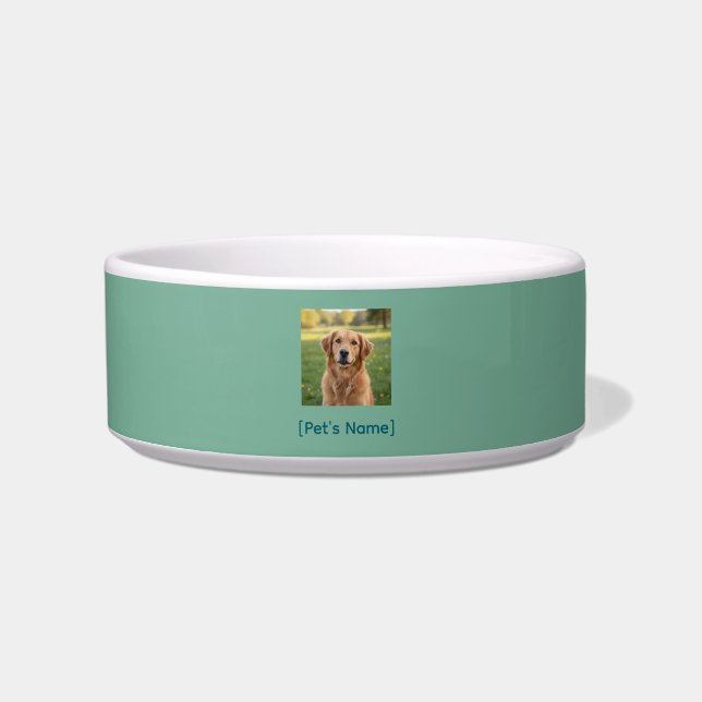 Custom Pet Photo Dog Bowl | Ceramic Pet Dish ボウル (正面)