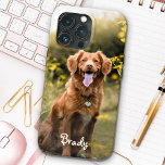Custom Pet Photo Dog Cat iPhone 12ケース<br><div class="desc">Now you can carry your best friend with you wherever you go with this custom dog pet photo iPhone case . This photo with personalized name design is trendy, elegant, cool and cute. Customize with your favorite dog photo, cat photo, or any pet with paws ! Add your name to...</div>
