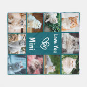 Custom Pet Photo Dog or Cat Memorial Gift フリースブランケット (正面(横))