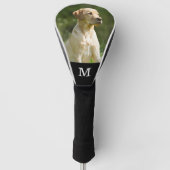 Custom Pet Photo Elegant Monogram Personalized ゴルフヘッドカバー (正面)