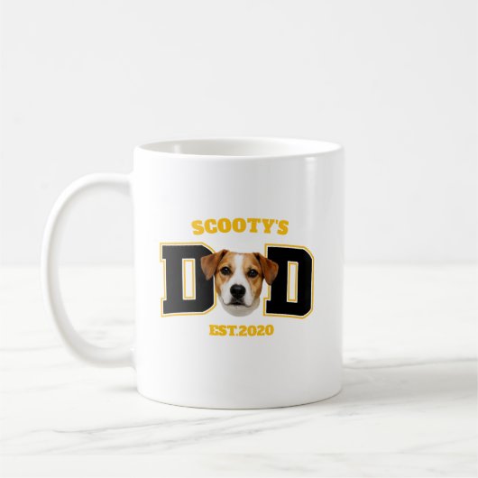 Custom Pet Photo Face for Dog Dad Cat Dad Two-Tone コーヒーマグカップ (左)