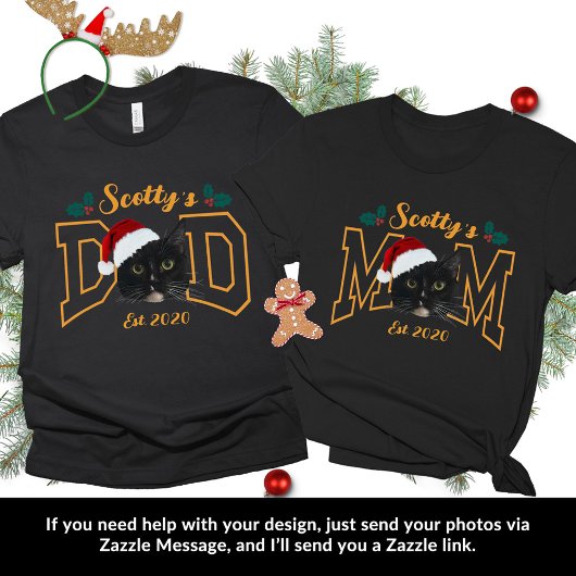 Custom Pet Photo Face with Santa Hat Christmas Tシャツ