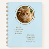 Custom Pet Photo Ginger Cat Personalized Notebook ノートブック (正面)