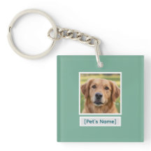 Custom Pet Photo Keychain | Personalized Pet Name 