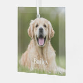 Custom Pet Photo Modern Simple Dog Lover ガラスオーナメント (正面左)