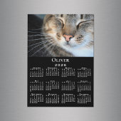 Custom Pet Photo Name 2026 Calendar Black Magnet