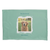 Custom Pet Photo & Name Brushstroke Bed Pillowcase 枕カバー (正面)