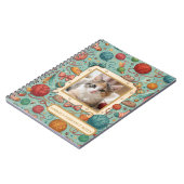 Custom Pet Photo & Name Cute Cat Toy Pattern Noteb ノートブック (左側)