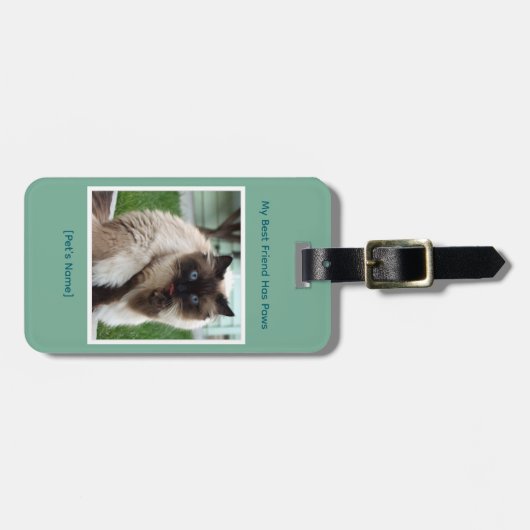 Custom Pet Photo & Name Double Sided ラゲッジタグ (正面横)