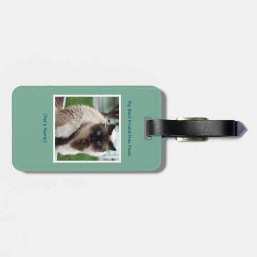 Custom Pet Photo & Name Double Sided ラゲッジタグ (裏面横)