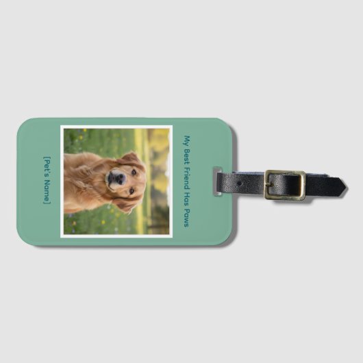 Custom Pet Photo & Name Durable ラゲッジタグ (正面横)