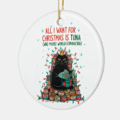 Custom Pet Photo & Name Holiday Decoration セラミックオーナメント (左)