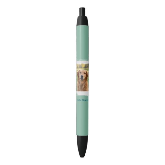 Custom Pet Photo & Name Ink Pen | Office Supplies 黒ボールペン (正面縦)