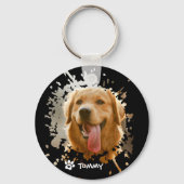Custom Pet Photo & Name Metal Circle Keychain キーホルダー (裏面)