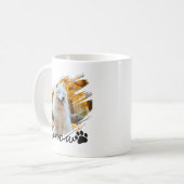 Custom Pet Photo & Name Modern Brushstroke Mug コーヒーマグカップ (正面左)