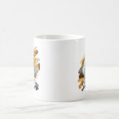 Custom Pet Photo & Name Modern Brushstroke Mug コーヒーマグカップ (中央)