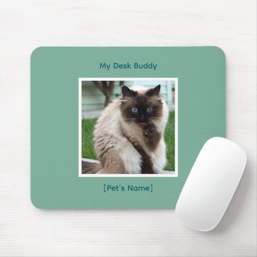 Custom Pet Photo & Name Mousepad | Desk Buddy マウスパッド (マウス)