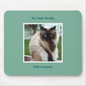 Custom Pet Photo & Name Mousepad | Desk Buddy マウスパッド (正面)