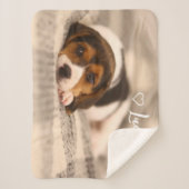 Custom Pet Photo & Name Sherpa Blanket シェルパブランケット (正面)