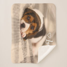 Custom Pet Photo & Name Sherpa Blanket シェルパブランケット