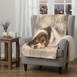 Custom Pet Photo & Name Sherpa Blanket シェルパブランケット
