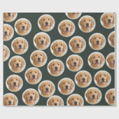 Custom Pet Photo | Personalized Forest Green Gift  ラッピングペーパー (フラット)