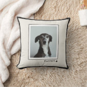 Custom Pet Photo Retro Modern Minimal Typewriter クッション (ブランケット)