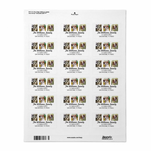 Custom Pet Photo Return Address  ラベル (フルシート)