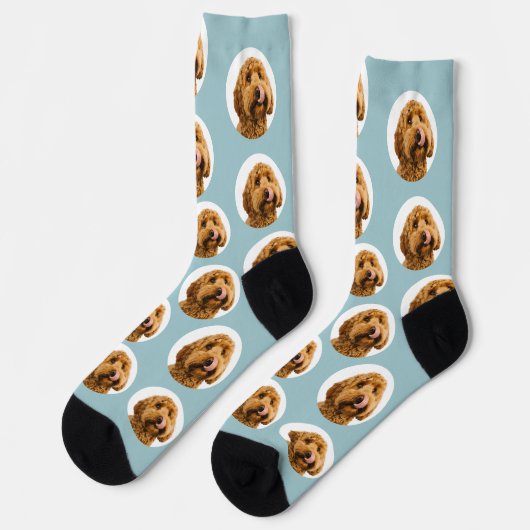Custom Pet Photo Socks | Personalized Dog Face  ソックス (左)