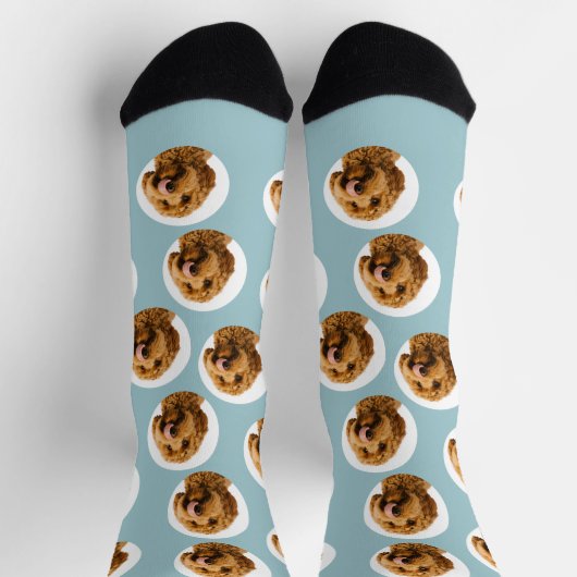 Custom Pet Photo Socks | Personalized Dog Face  ソックス (上部)
