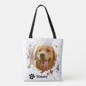 Custom Pet Photo Tote Bag with Name – All Over Pri トートバッグ (裏面)