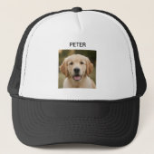 Custom Pet Photo Trucker Hat Personalized Dog  キャップ (正面)