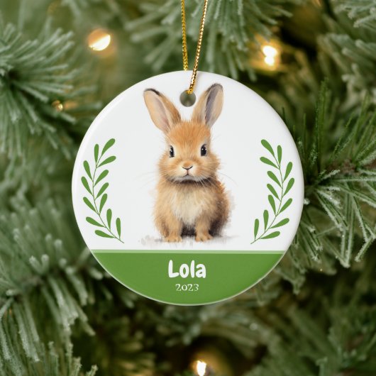 Custom Pet Photo with branch Christmas Ceramic Orn セラミックオーナメント (ツリー)