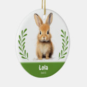 Custom Pet Photo with branch Christmas Ceramic Orn セラミックオーナメント (右)