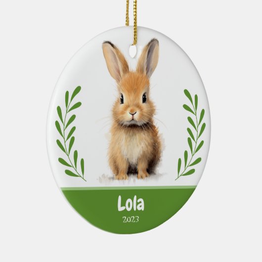 Custom Pet Photo with branch Christmas Ceramic Orn セラミックオーナメント (右)