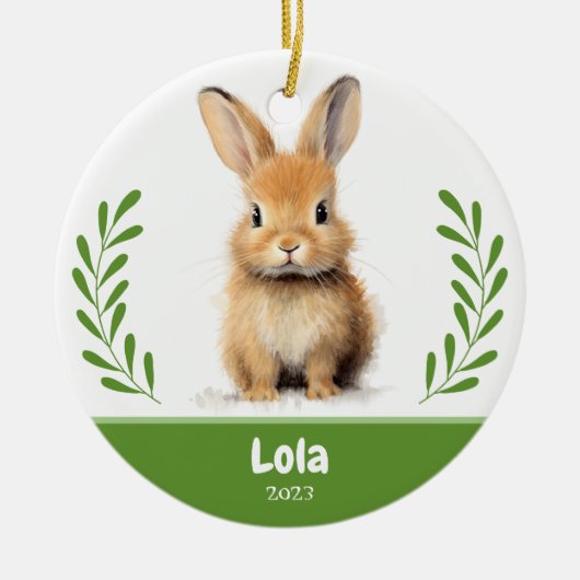 Custom Pet Photo with branch Christmas Ceramic Orn セラミックオーナメント (正面)