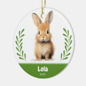 Custom Pet Photo with branch Christmas Ceramic Orn セラミックオーナメント (左)