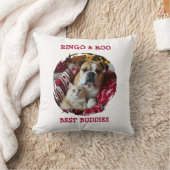 Custom Pet Pillow Best Buddies Cat Dog Names Gift クッション (ブランケット)
