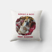 Custom Pet Pillow Best Buddies Cat Dog Names Gift クッション (裏面)