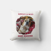 Custom Pet Pillow Best Buddies Cat Dog Names Gift クッション (正面)