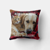 Custom Pet Pillow Best Buddies Cat Dog Names Gift  クッション (裏面)