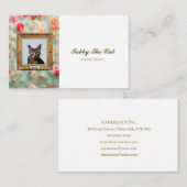 Custom Pet Portrait Business Card – Cat in a Frame 名刺 (正面/裏面)