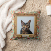 Custom Pet Portrait Cushion – Your Cat in a Frame クッション (ブランケット)