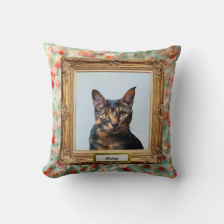 Custom Pet Portrait Cushion – Your Cat in a Frame クッション