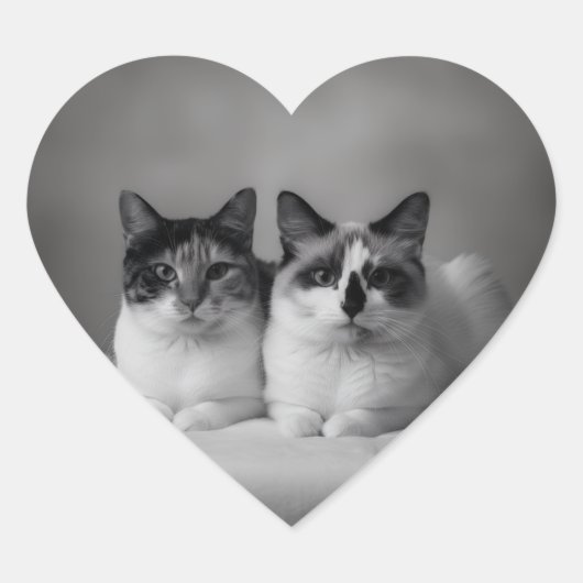 Custom Pet Portrait Heart Sticker ハートシール (正面)