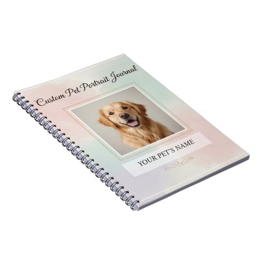 Custom Pet Portrait Journal – Personalized Noteboo ノートブック (右側)