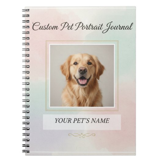 Custom Pet Portrait Journal – Personalized Noteboo ノートブック (正面)