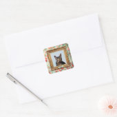 Custom Pet Portrait Label – Your Cat in a Frame スクエアシール (封筒)